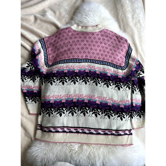 Vintage 80s Amanda Ashley Geometric Pattern Sweater, Size Large 22/42 - Picture 4 of 5